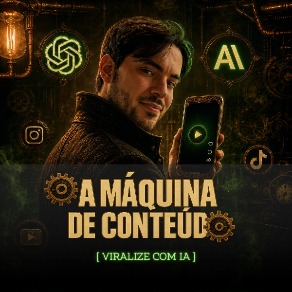 A Máquina de Conteúdo, curso de Bruno Belissimo sobre criação de vídeos com IA.