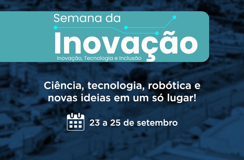 Cartaz oficial da Semana da Inovação de Colombo com datas de 23 a 25 de setembro.