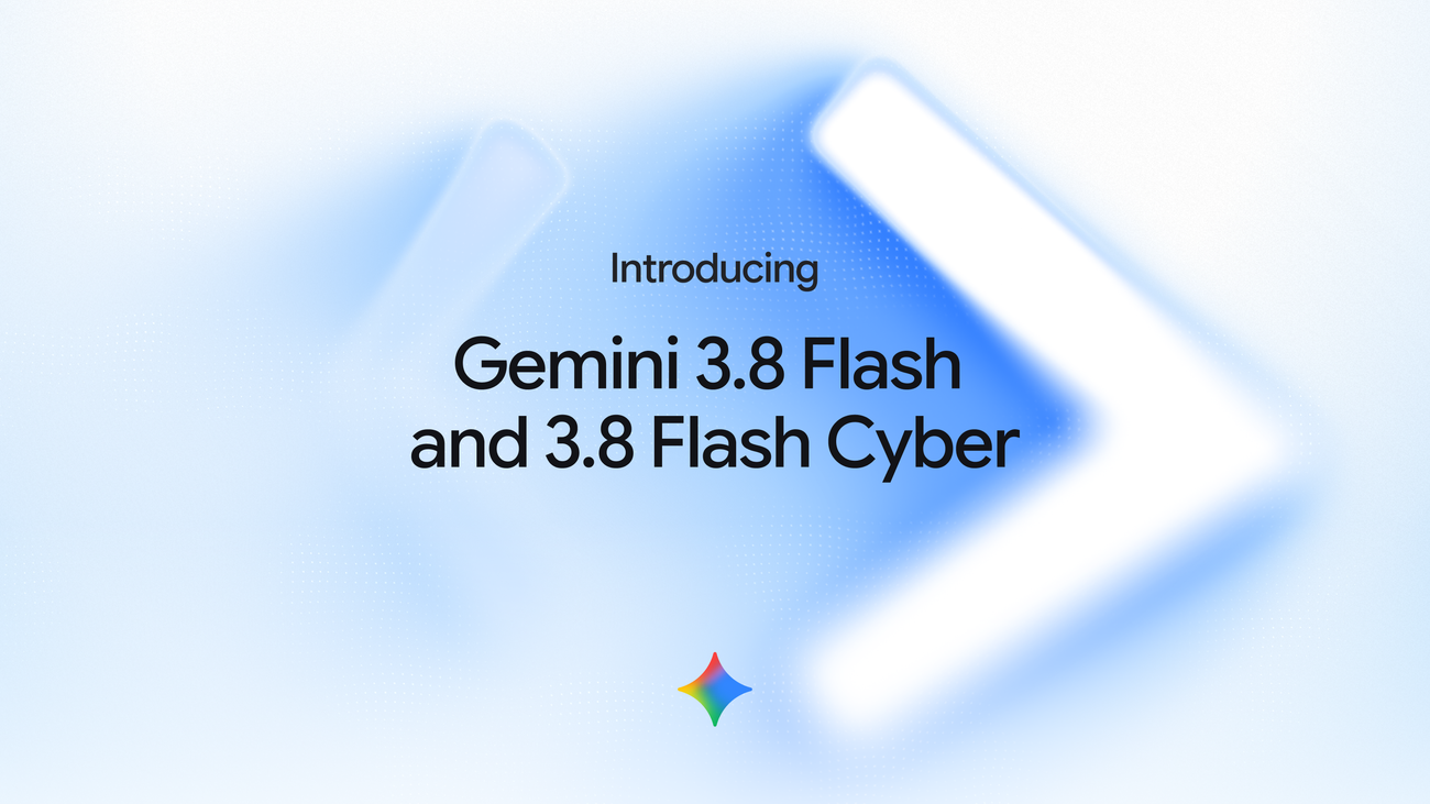 Imagem oficial do Gemini 3.8 Flash e Flash Cyber, com o nome das versões.