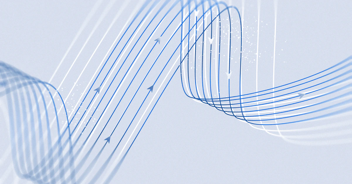 Arte de divulgação do Muse Spark 1.3 com linhas azuis em movimento.