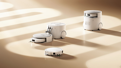Protótipo Roomba Duo e seu robô auxiliar, em imagem oficial.