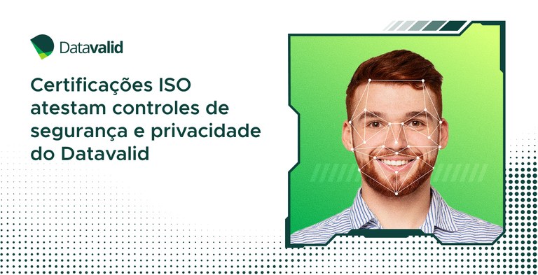 Arte oficial do Datavalid sobre certificações de segurança e privacidade. Serpro.