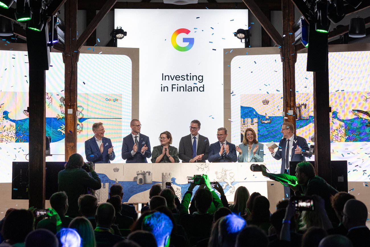 Evento de anúncio dos investimentos do Google na Finlândia. Divulgação / Google.